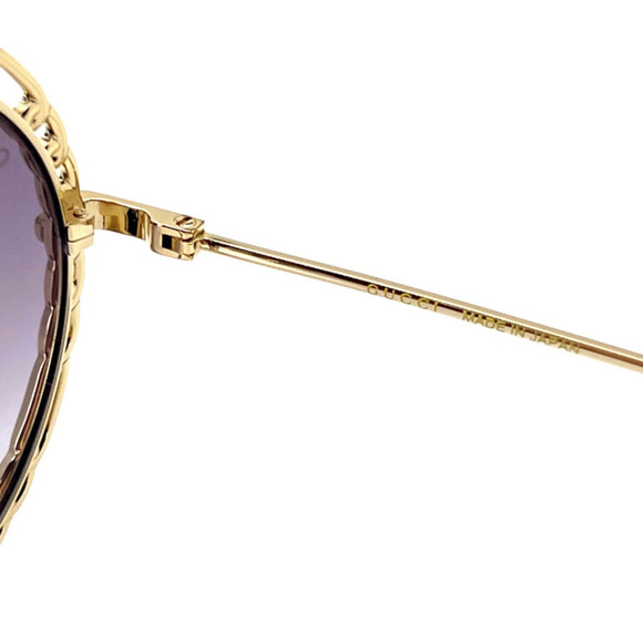NWT Gucci GG1113S-002-53 Gold Round 53mm Sunglasses